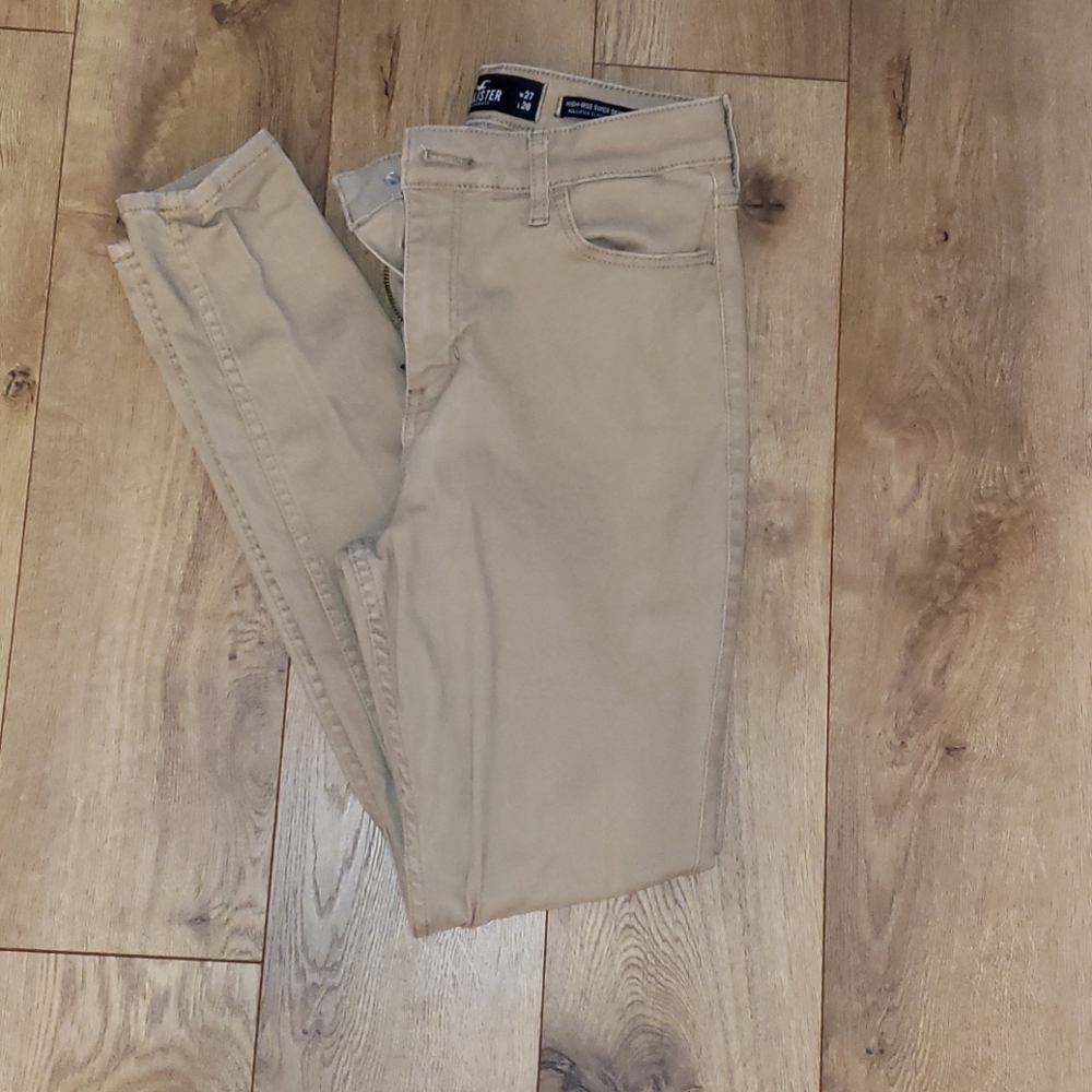 Khaki 5S Hollister High Rise Skinnies